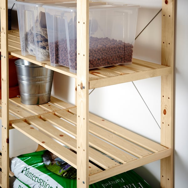 HEJNE - 2 sections, with hoods/pine, 154x50x172 cm - Width: 154 cmDepth: 50 cmHeight: 172 cmMaximum load/shelf: 50 kg