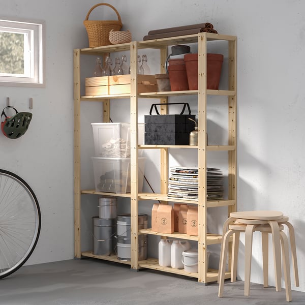 HEJNE 2 sections, with end protectors/pine, 154x31x172 cm