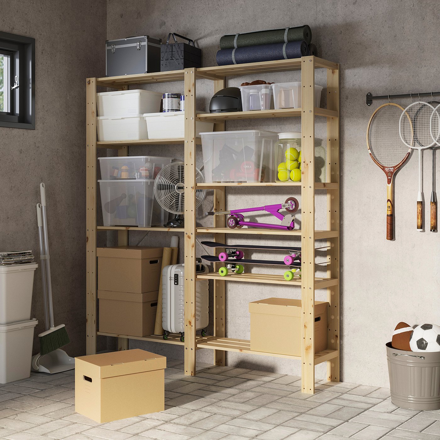 HEJNE 2 sections, pine, 154x171x31 cm