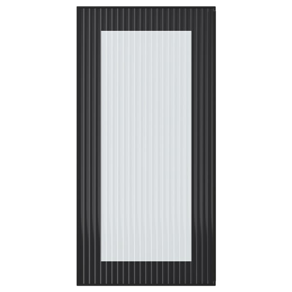 HEJSTA glass door, anthracite/reeded glass, 30x60 cm