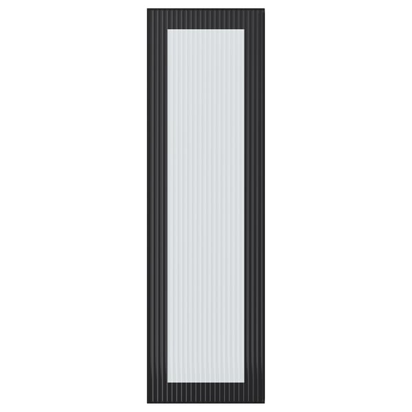 HEJSTA glass door, anthracite/reeded glass, 30x100 cm