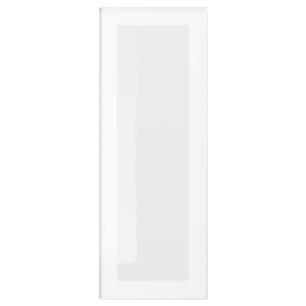 HEJSTA glass door, white/clear glass, 30x80 cm