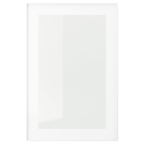 HEJSTA glass door, white/clear glass, 40x60 cm