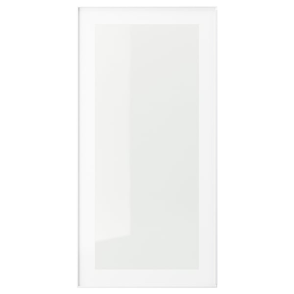 HEJSTA glass door, white/clear glass, 40x80 cm