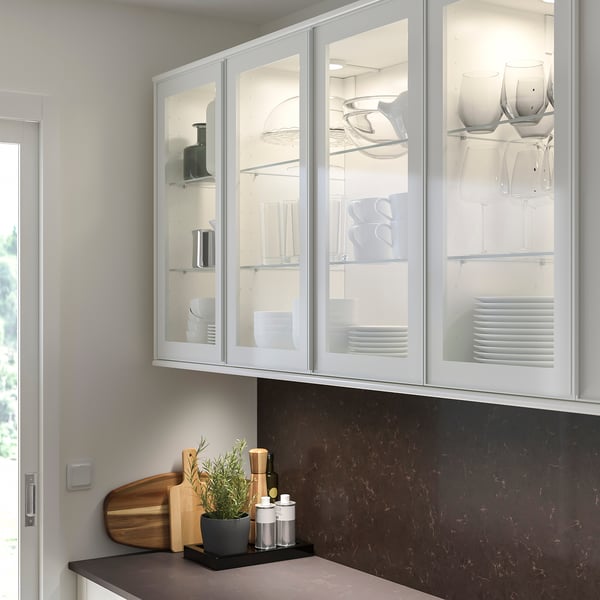 HEJSTA glass door, white/clear glass, 30x60 cm