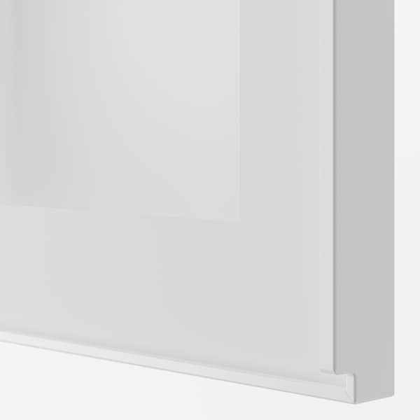 HEJSTA - Glass door, white/clear glass, 30x100 cm