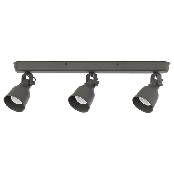 HEKTAR ceiling track, 3-spots, dark grey, 9 cm