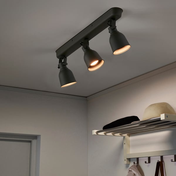 HEKTAR ceiling track, 3-spots, dark grey, 61 cm