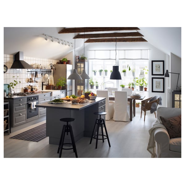 HEKTAR pendant lamp, dark grey, 38 cm