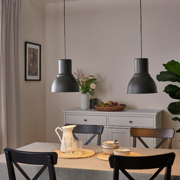 Ikea HEKTAR - Pendant lamp, dark grey, 22 cm