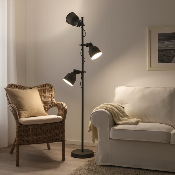 HEKTAR floor lamp with 3-spot, dark grey, 16.0 cm