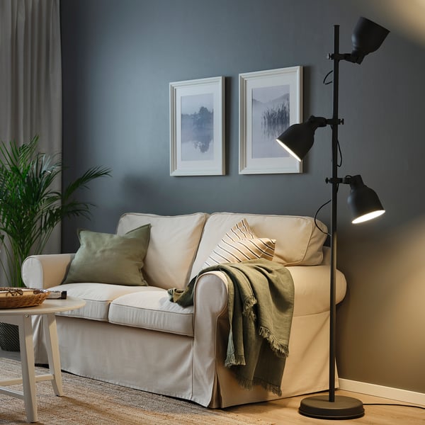 HEKTAR floor lamp with 3-spot, dark grey, 16.0 cm