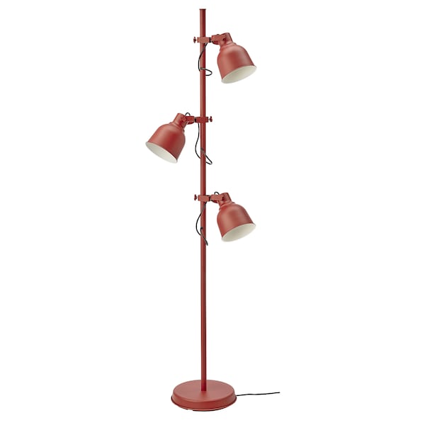 HEKTAR - Floor lamp with 3 spotlights, brown-red