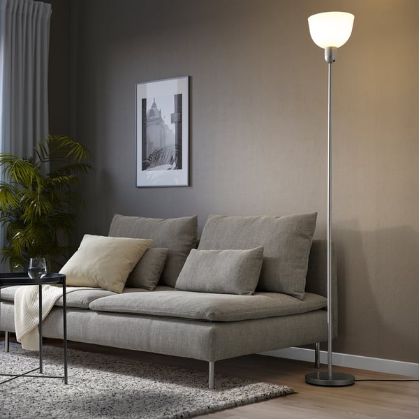 HEKTOGRAM floor uplighter, silver-colour/white, 22 cm