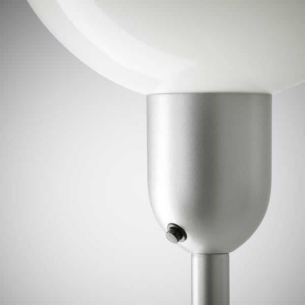 HEKTOGRAM floor uplighter/reading lamp, silver-colour/white, 22 cm