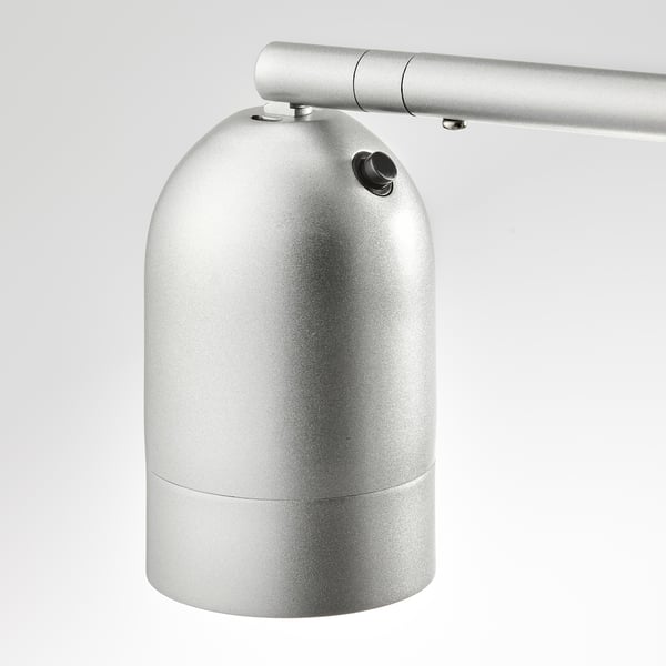 HEKTOGRAM floor uplighter/reading lamp, silver-colour/white, 22 cm