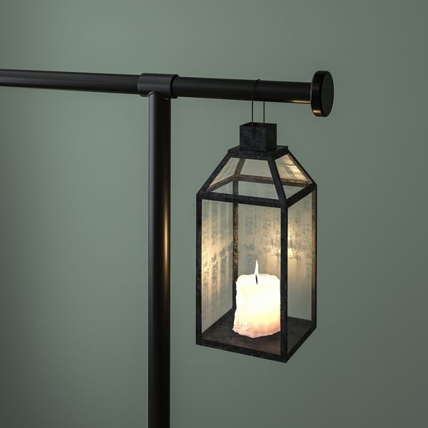 HELGEÖ decorating rod for table, black adjustable/outdoor indoor, 115/235x116 cm