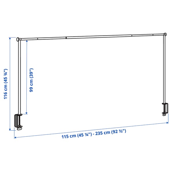 HELGEÖ decorating rod for table, black adjustable/outdoor indoor, 115/235x116 cm