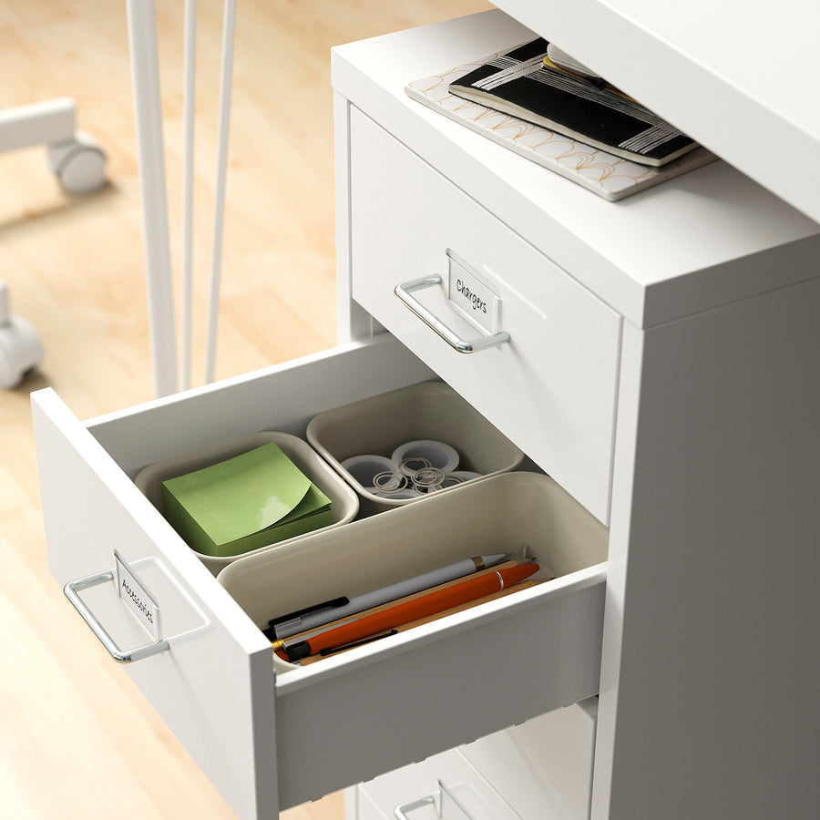 HELMER drawer unit on castors, white, 28x65 cm