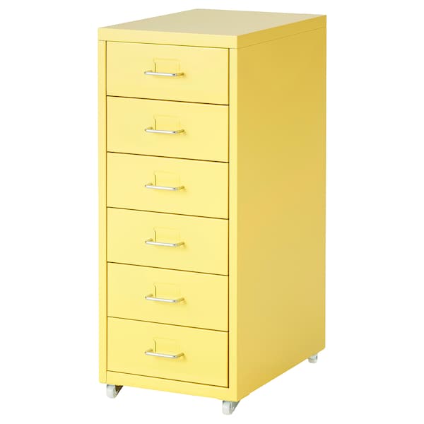 HELMER - Drawer unit on castors, yellow, 28x69 cm