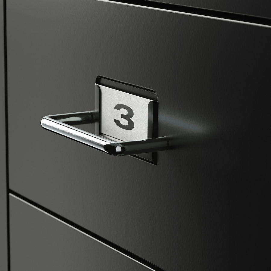 HELMER drawer unit on castors, black, 22x65x37 cm