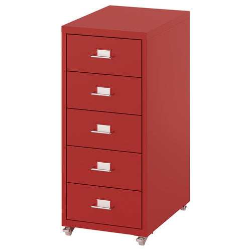 HELMER drawer unit on castors, red, 28x44x65 cm