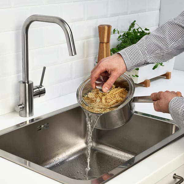 HEMKOMST saucepan with lid, stainless steel/glass, 2 l