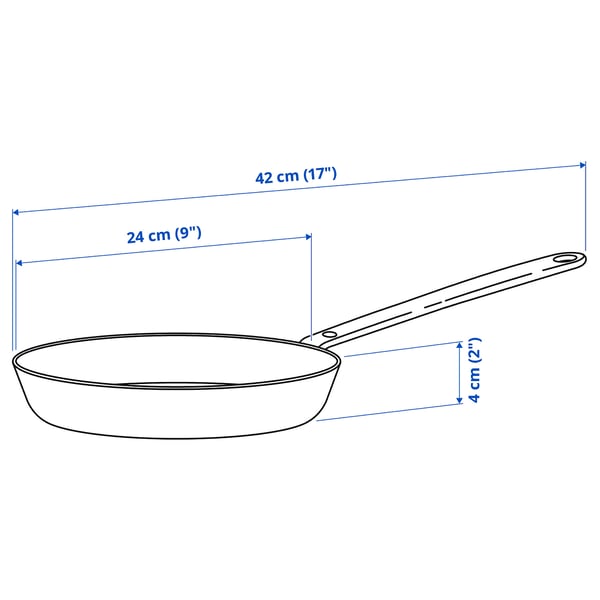 HEMKOMST frying pan, stainless steel/non-stick coating, 24 cm