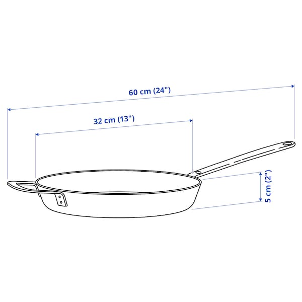 HEMKOMST - Frying pan, stainless steel/non-stick coating, 32 cm
