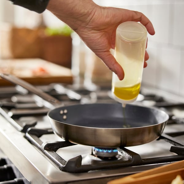 HEMKOMST - HEMKOMST Frying pan, stainless steel/non-stick coating, 24 cm