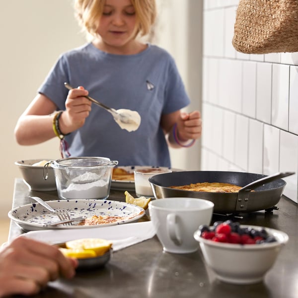 HEMKOMST - HEMKOMST Frying pan, stainless steel/non-stick coating, 28 cm