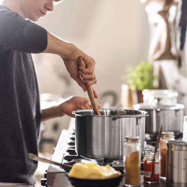 Ikea HEMKOMST - Pot with lid, stainless steel/glass, 5 l