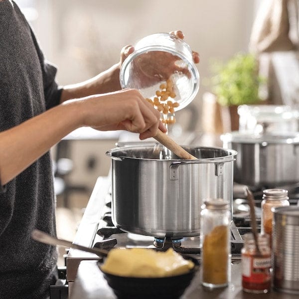 Ikea HEMKOMST - Pot with lid, stainless steel/glass, 5 l