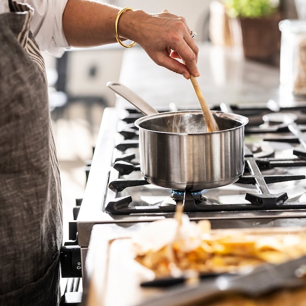 HEMKOMST - 7-piece cookware set, stainless steel