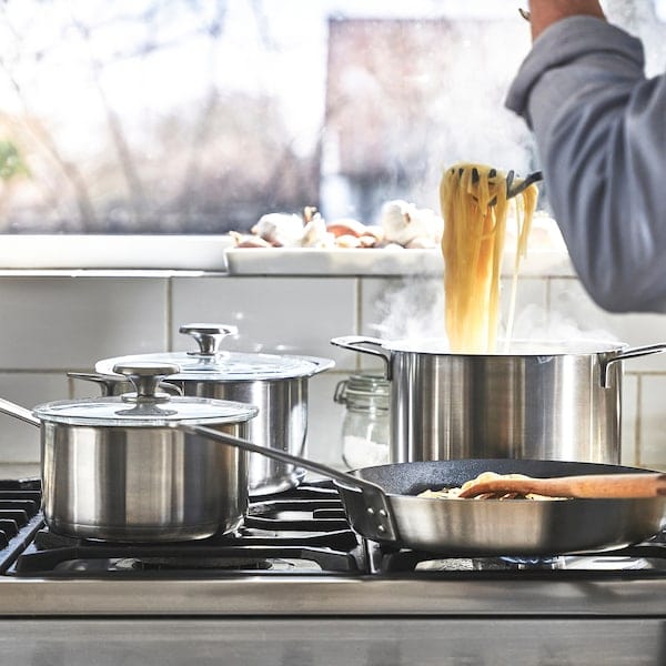 Ikea HEMKOMST - 7-piece cookware set, stainless steel
