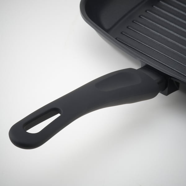 HEMLAGAD grill pan, non-stick coating black, 28x28 cm
