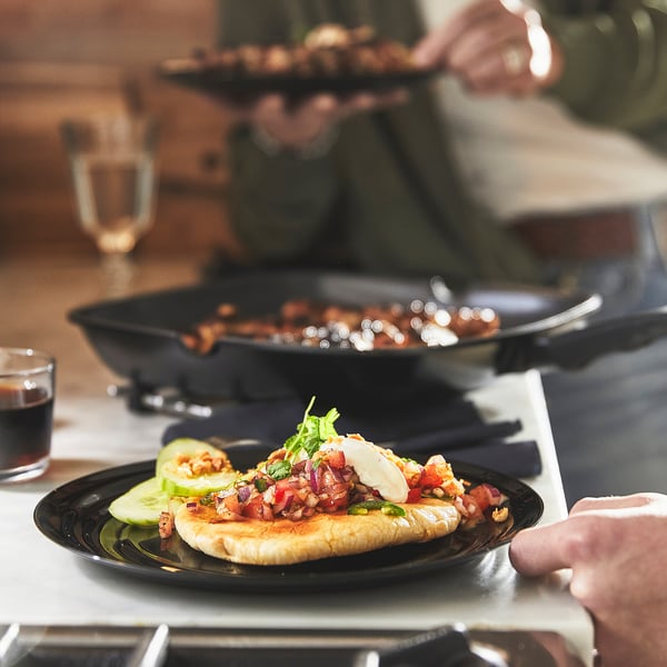 HEMLAGAD grill pan, non-stick coating black, 28x28 cm