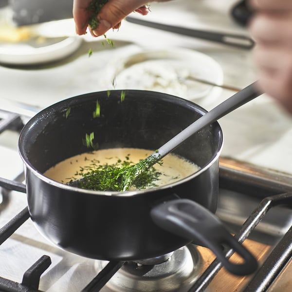 HEMLAGAD - HEMLAGAD Saucepan with lid, non-stick coating black, 2 l