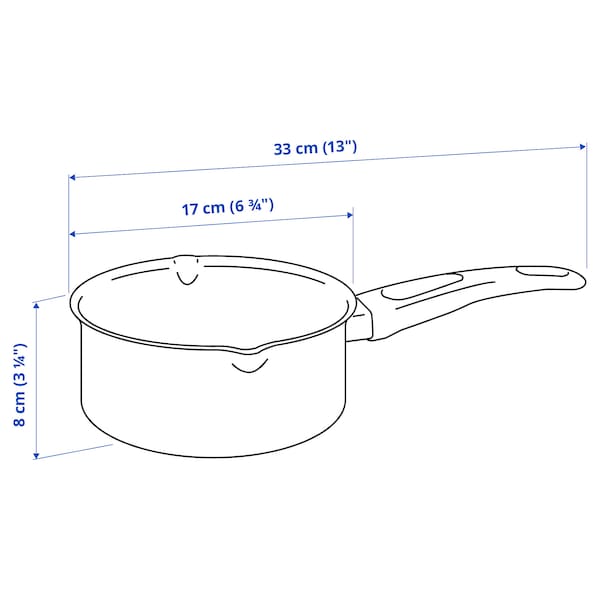 Ikea HEMLAGAD - Casserole, black non-stick coating,1 l