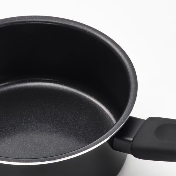 HEMLAGAD saucepan, non-stick coating black, 1 l