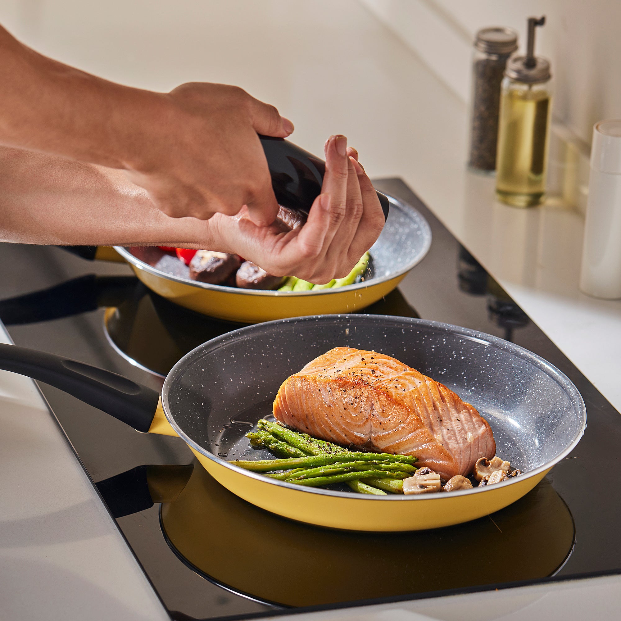 HEMLAGAD frying pan, non-stick coating yellow, 28 cm