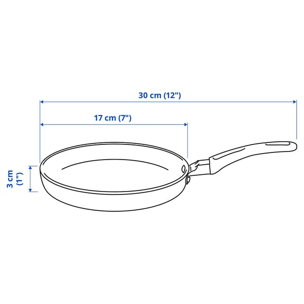 HEMLAGAD frying pan, non-stick coating black, 17 cm