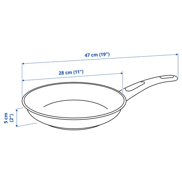 HEMLAGAD frying pan, non-stick coating black, 28 cm