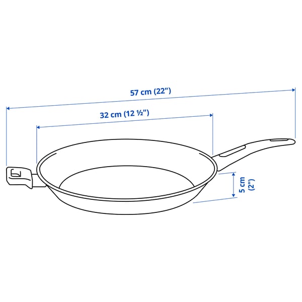 HEMLAGAD frying pan, non-stick coating black, 32 cm