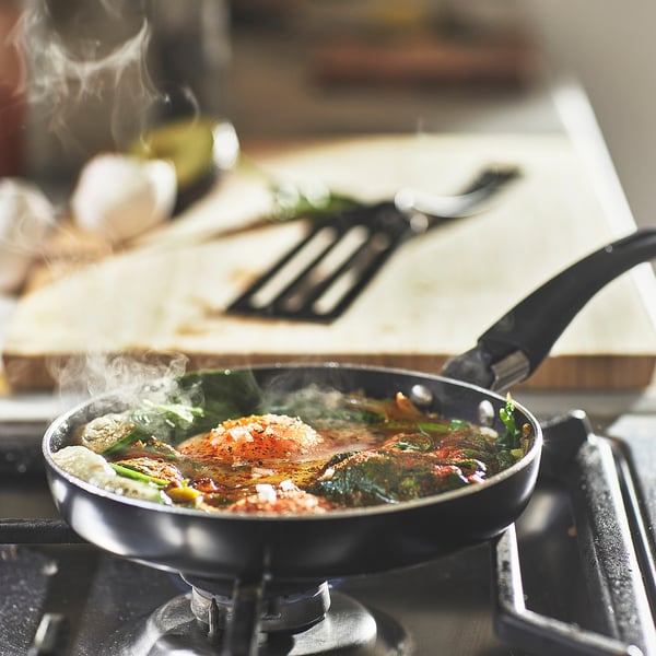 HEMLAGAD frying pan, non-stick coating black, 17 cm