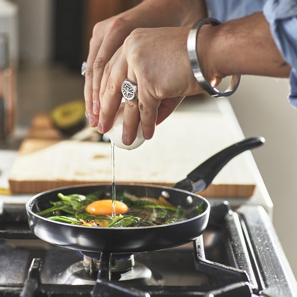 HEMLAGAD frying pan, non-stick coating black, 17 cm