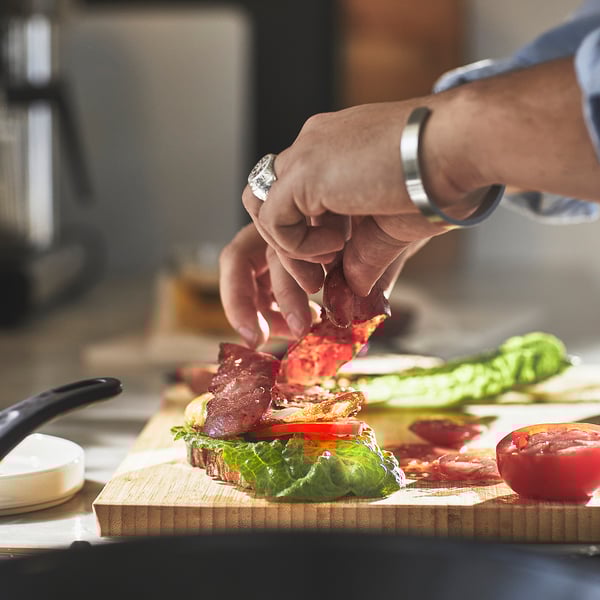 HEMLAGAD frying pan, non-stick coating black, 24 cm