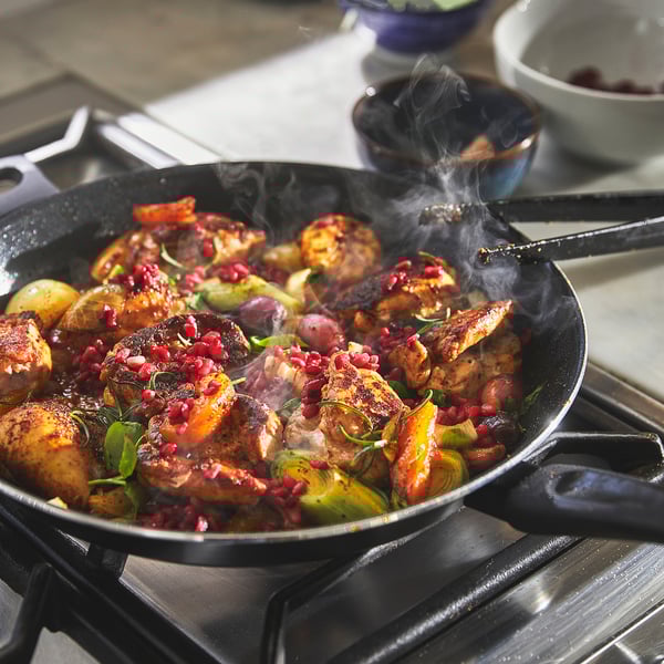 HEMLAGAD - Frying pan, nonstick coating black,32 cm