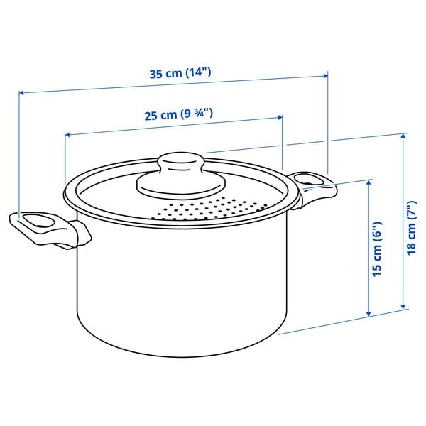 Ikea HEMLAGAD - Pot with lid, nonstick coating black,5 l