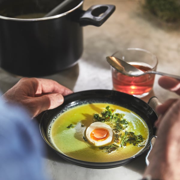 HEMLAGAD pot with lid, non-stick coating black, 3 l